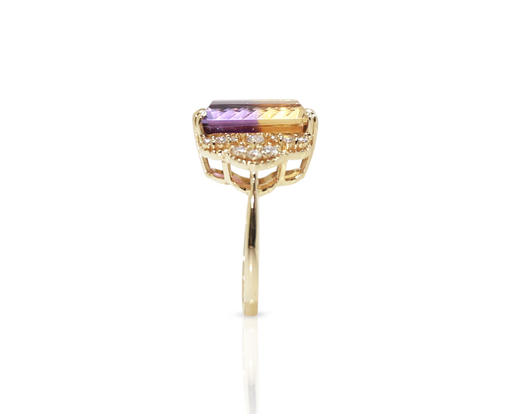 14K Yellow Gold Ametrine Ring