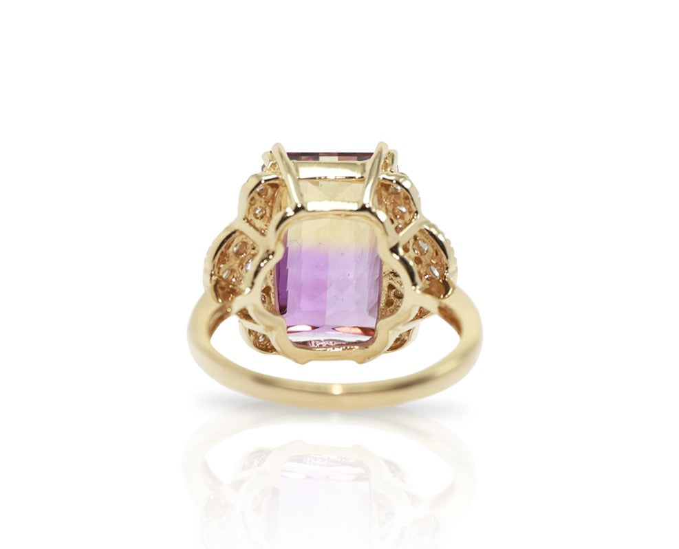 14K Yellow Gold Ametrine Ring