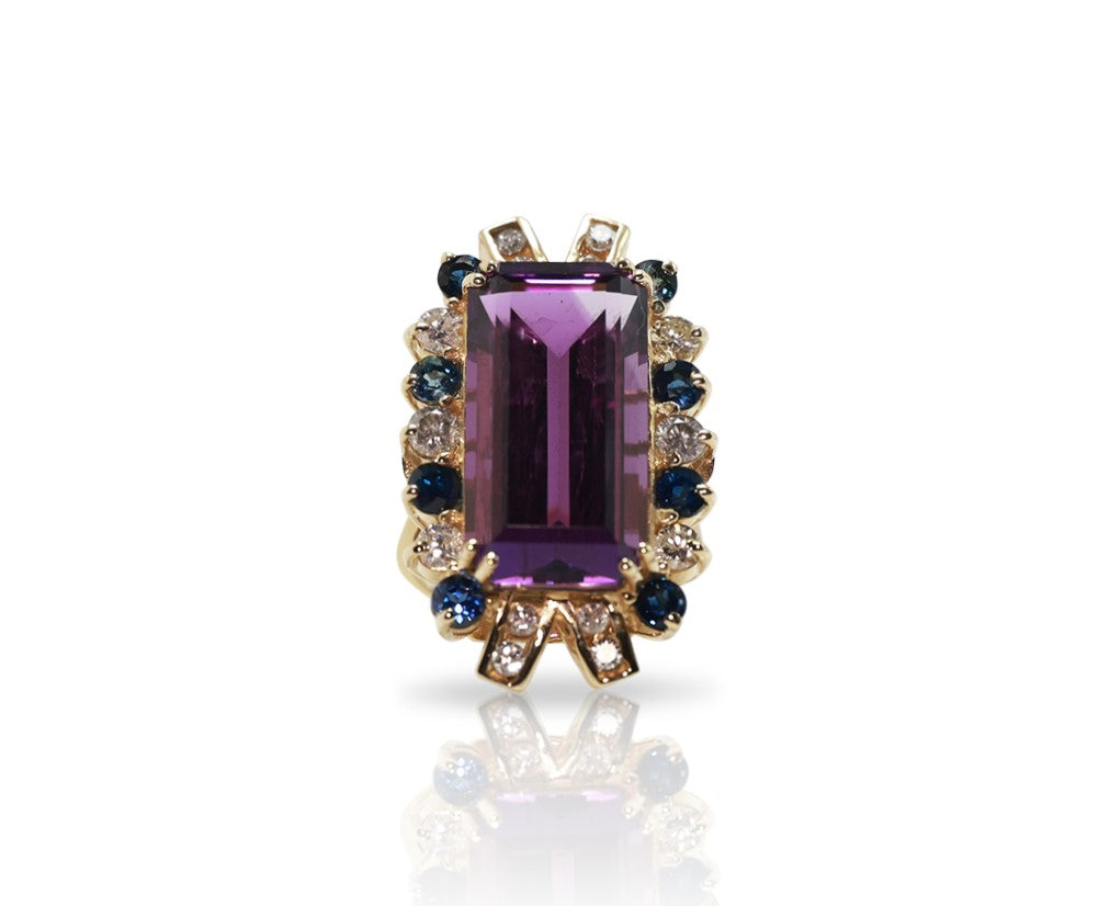 14K Yellow Gold Brazilian Amethyst Ring