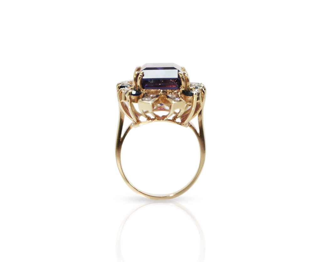 14K Yellow Gold Brazilian Amethyst Ring