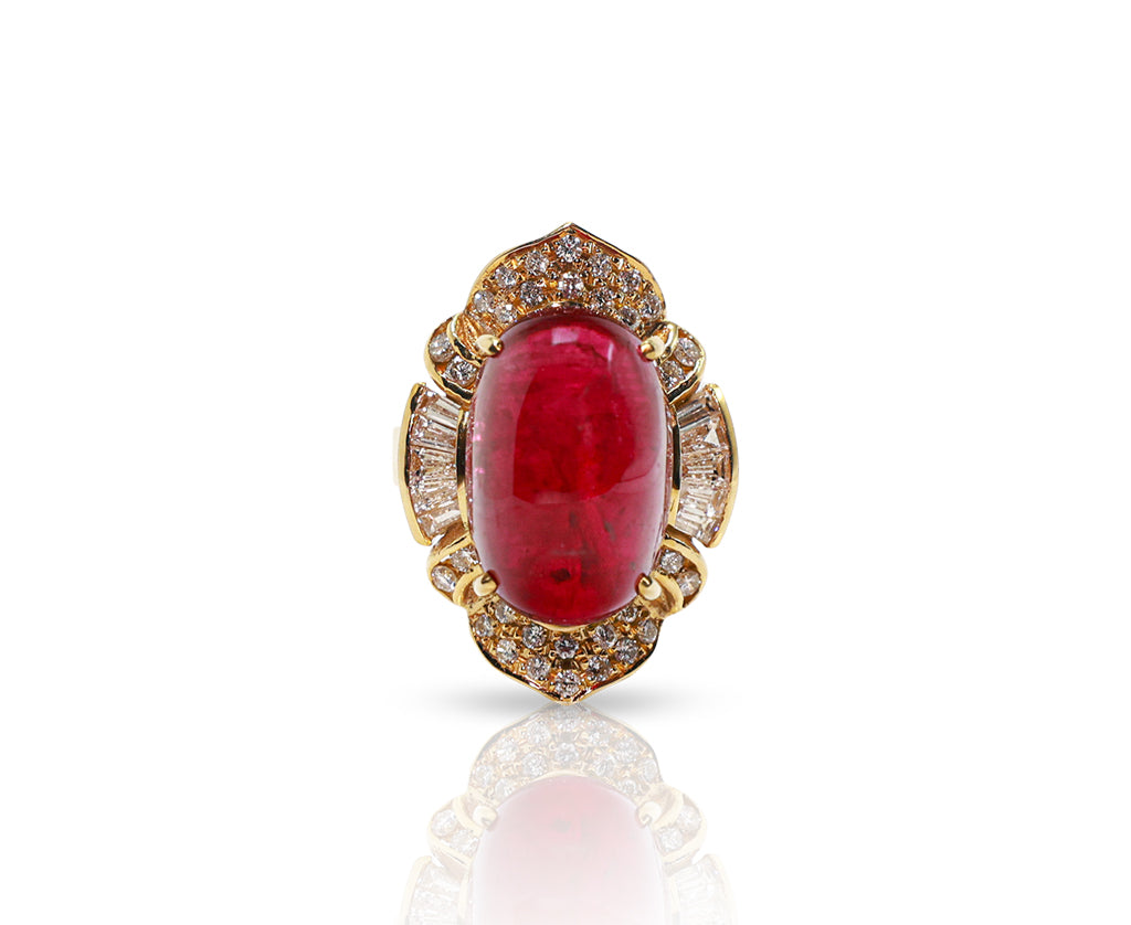 14K Yellow Gold Cat's-eye Tourmaline Ring