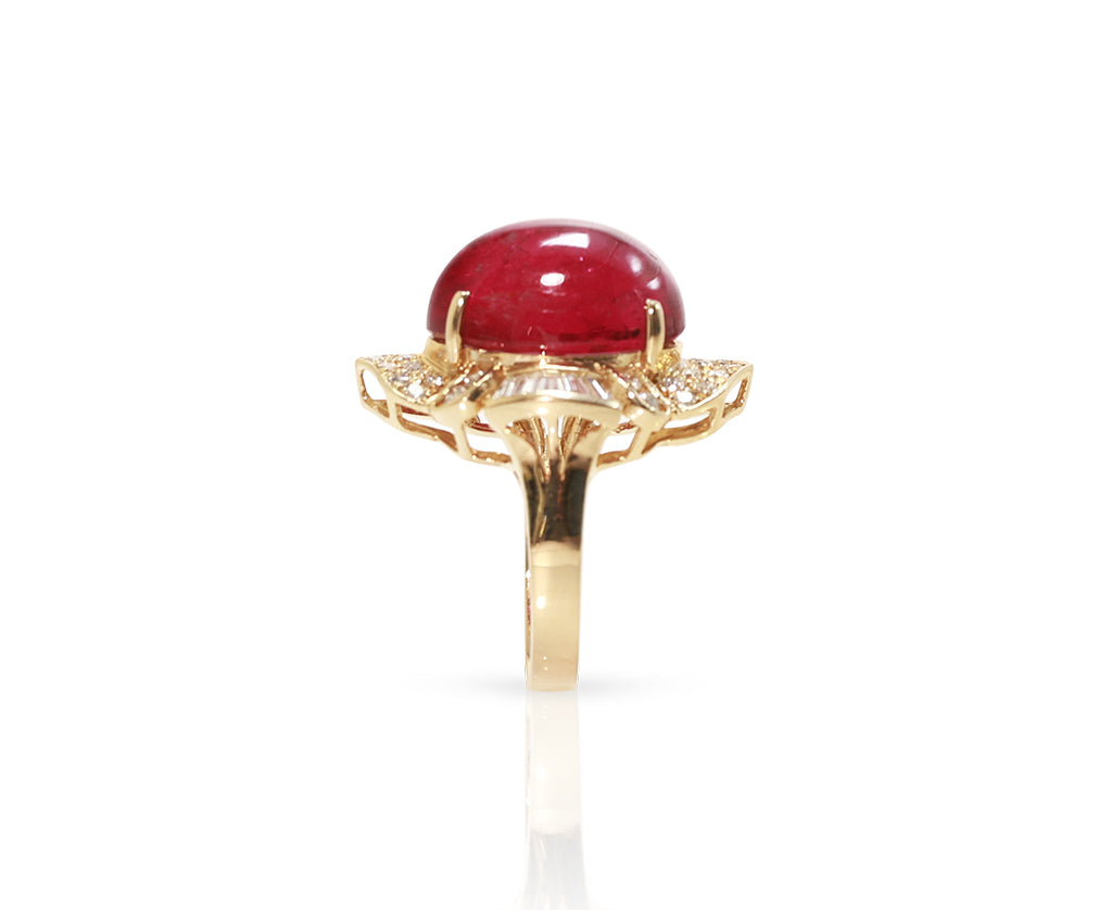 14K Yellow Gold Cat's-eye Tourmaline Ring