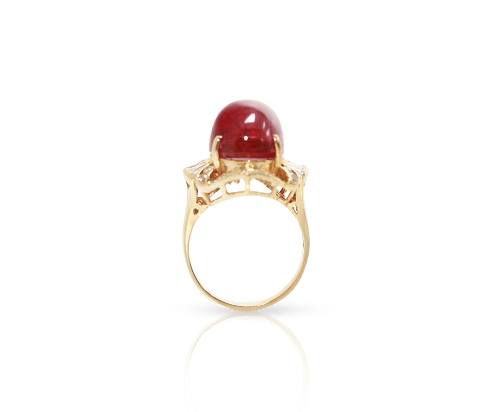 14K Yellow Gold Cat's-eye Tourmaline Ring
