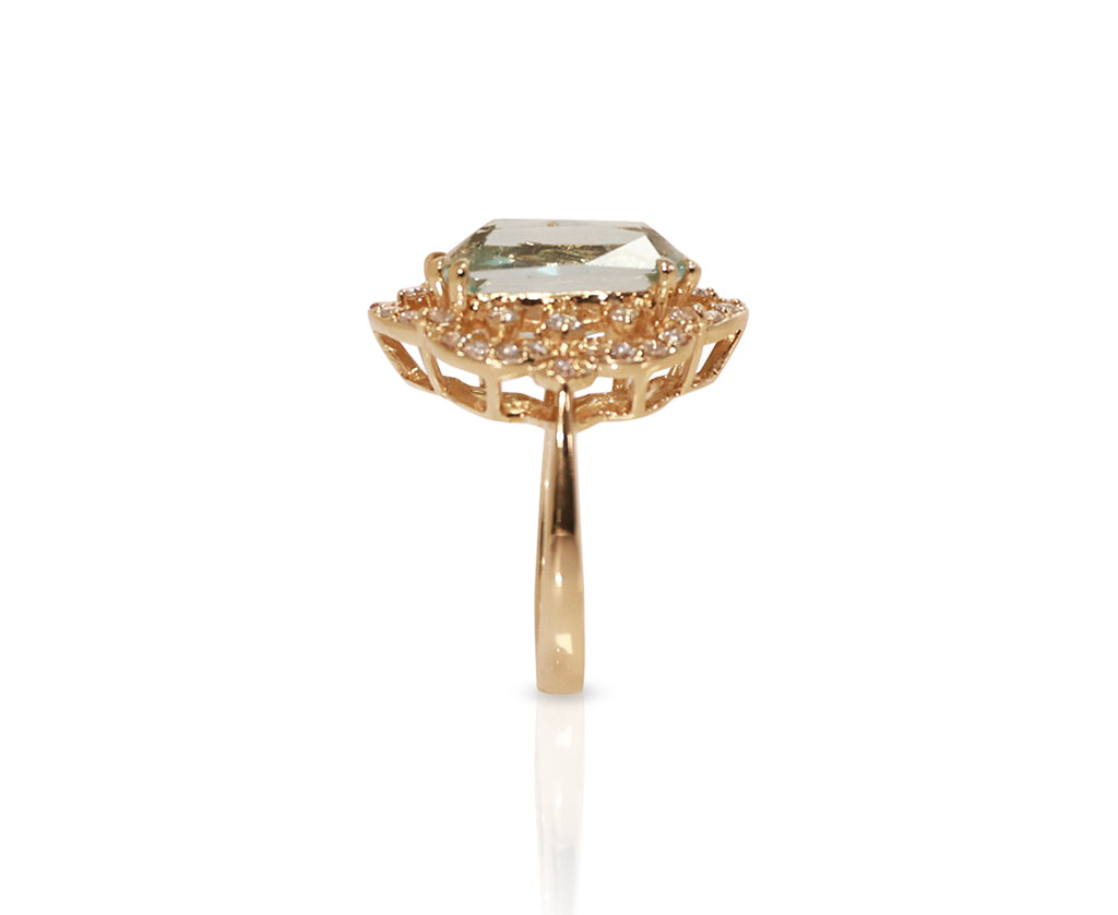 14K Yellow Gold Indian Aquamarine Ring