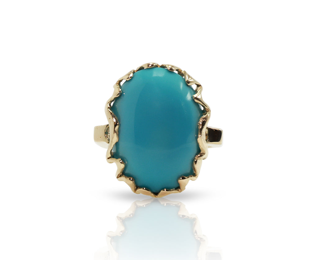 14K Yellow Gold Turquoise Ring
