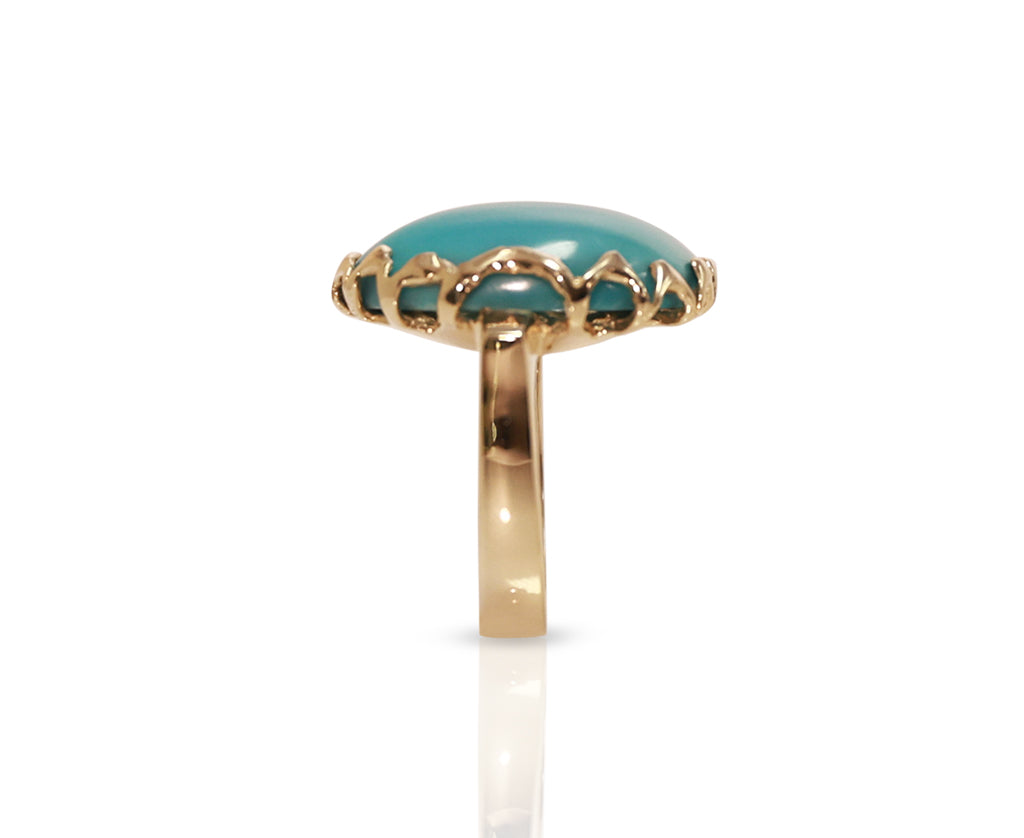 14K Yellow Gold Turquoise Ring