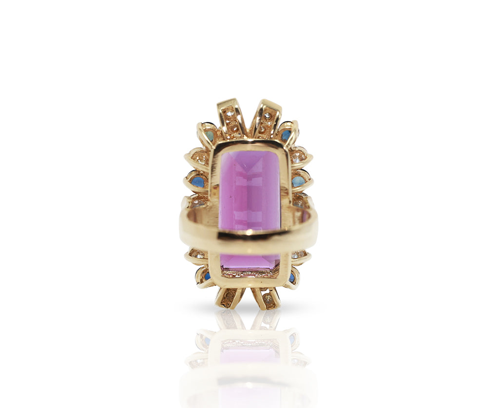 14K Yellow Gold Brazilian Amethyst Ring