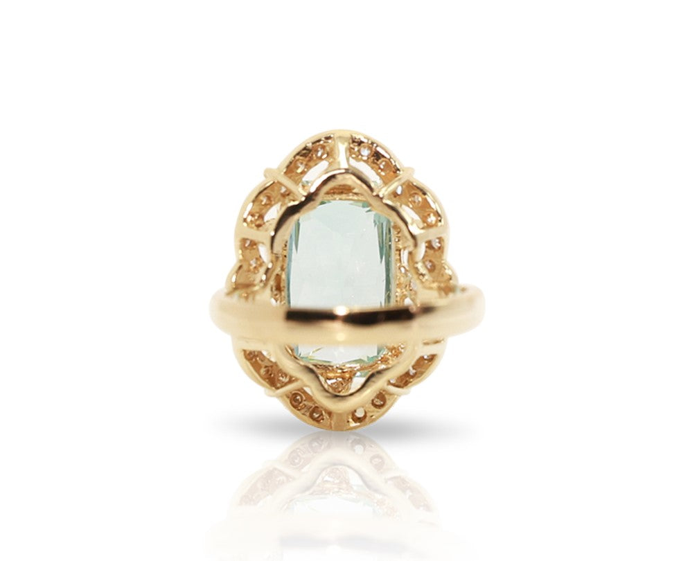14K Yellow Gold Indian Aquamarine Ring