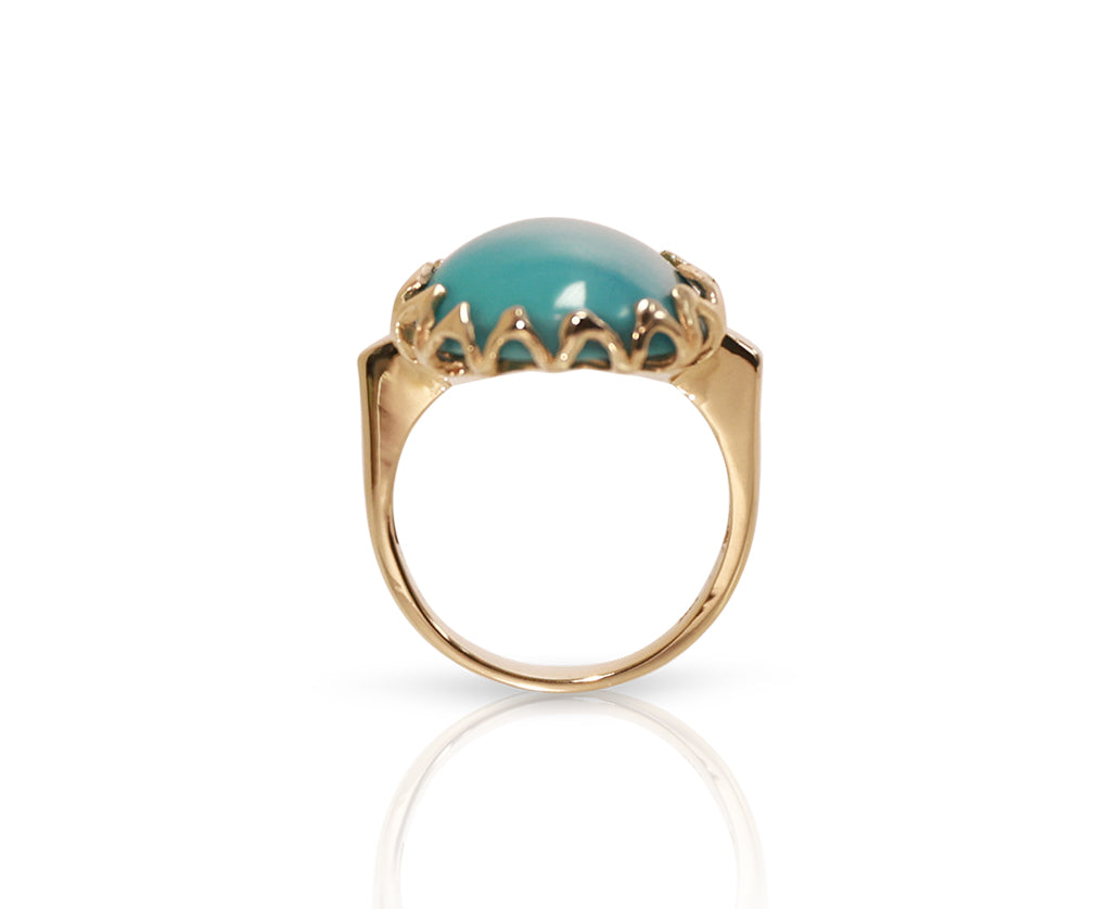 14K Yellow Gold Turquoise Ring