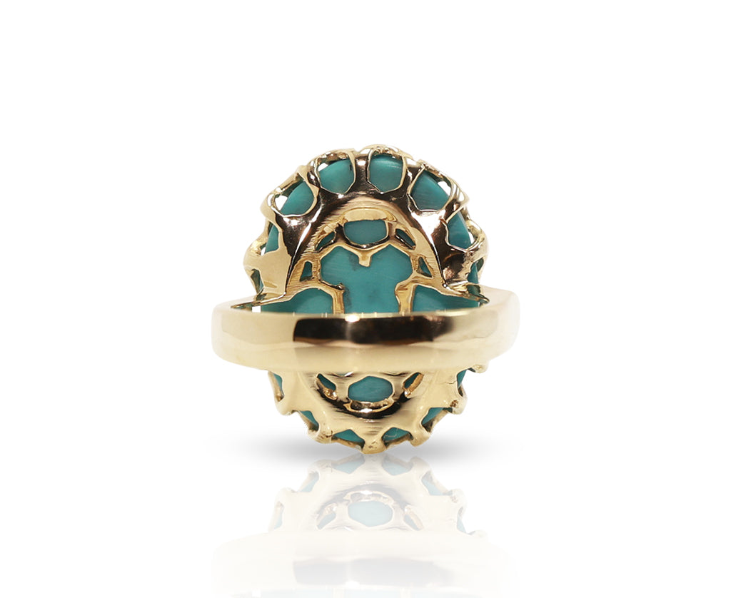 14K Yellow Gold Turquoise Ring